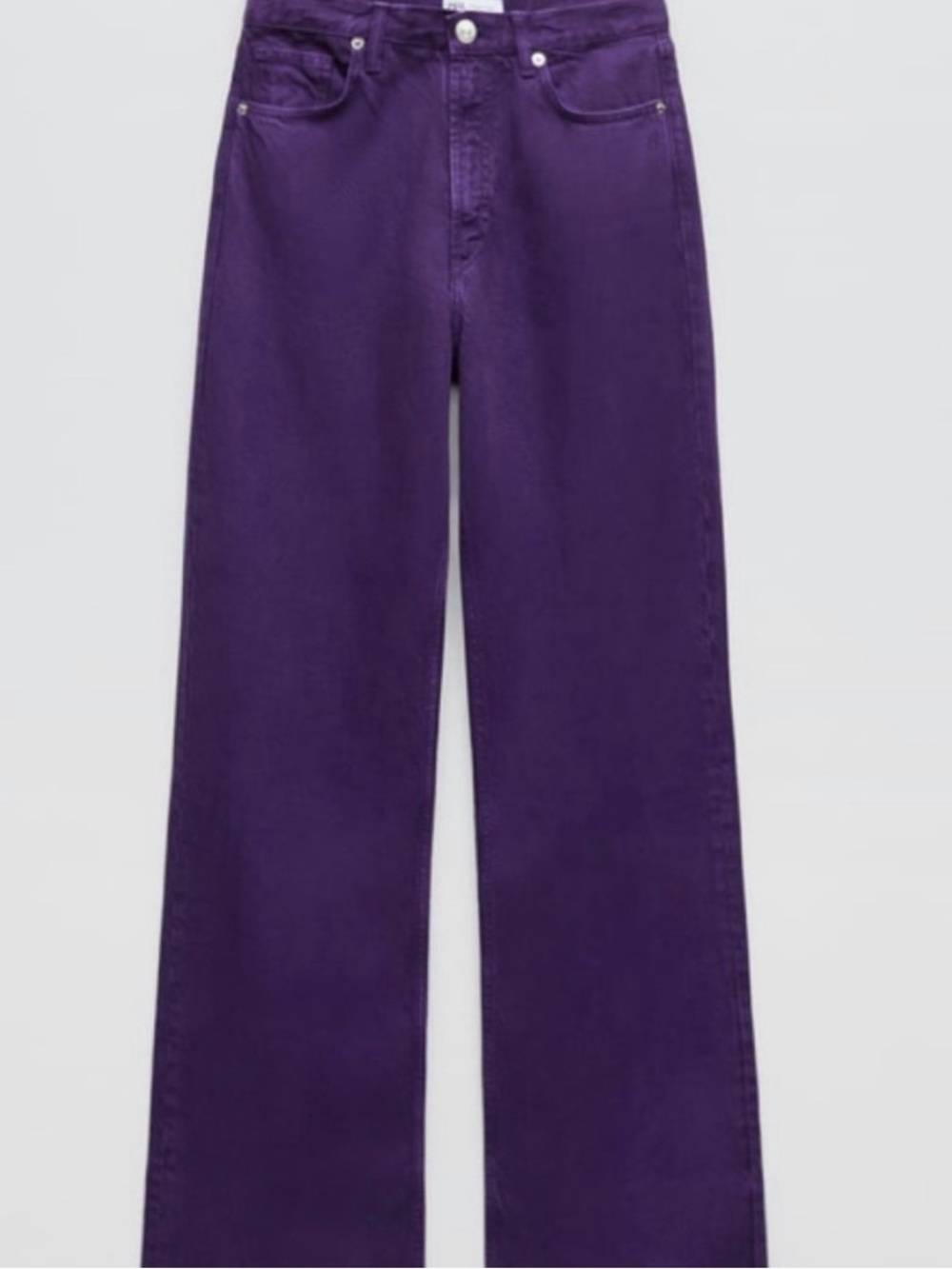 NWT Zara High Rise Wide Leg Purple Jeans Size USA 2